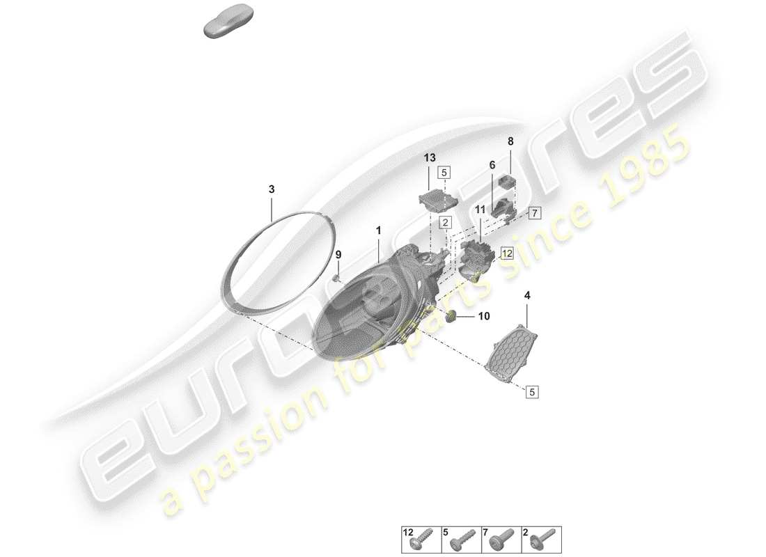 porsche 2020 led headlight parts diagram