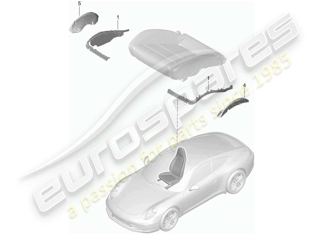 porsche 991 (2013) padding for seat parts diagram