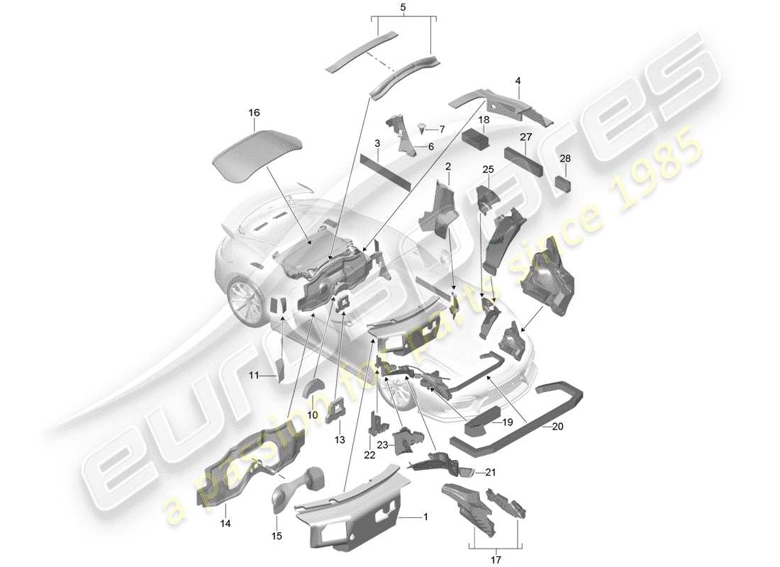 porsche 2016 body shell part diagram