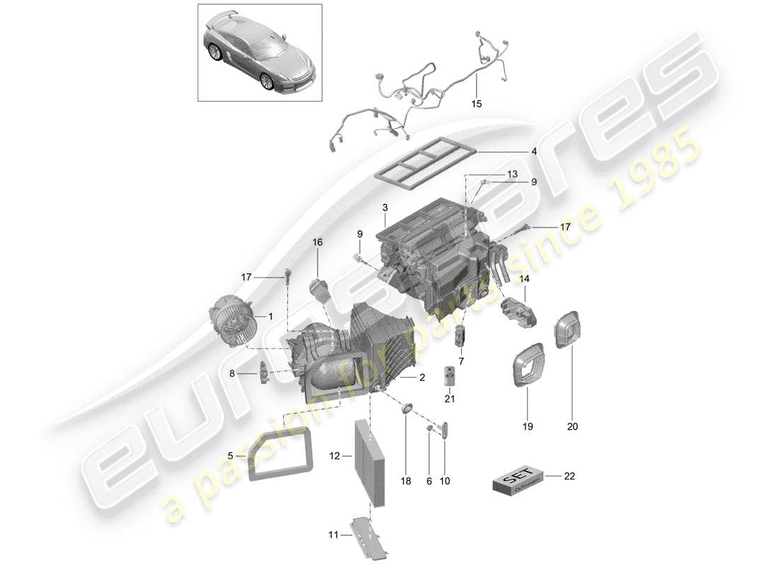 porsche 2016 air conditioner part diagram