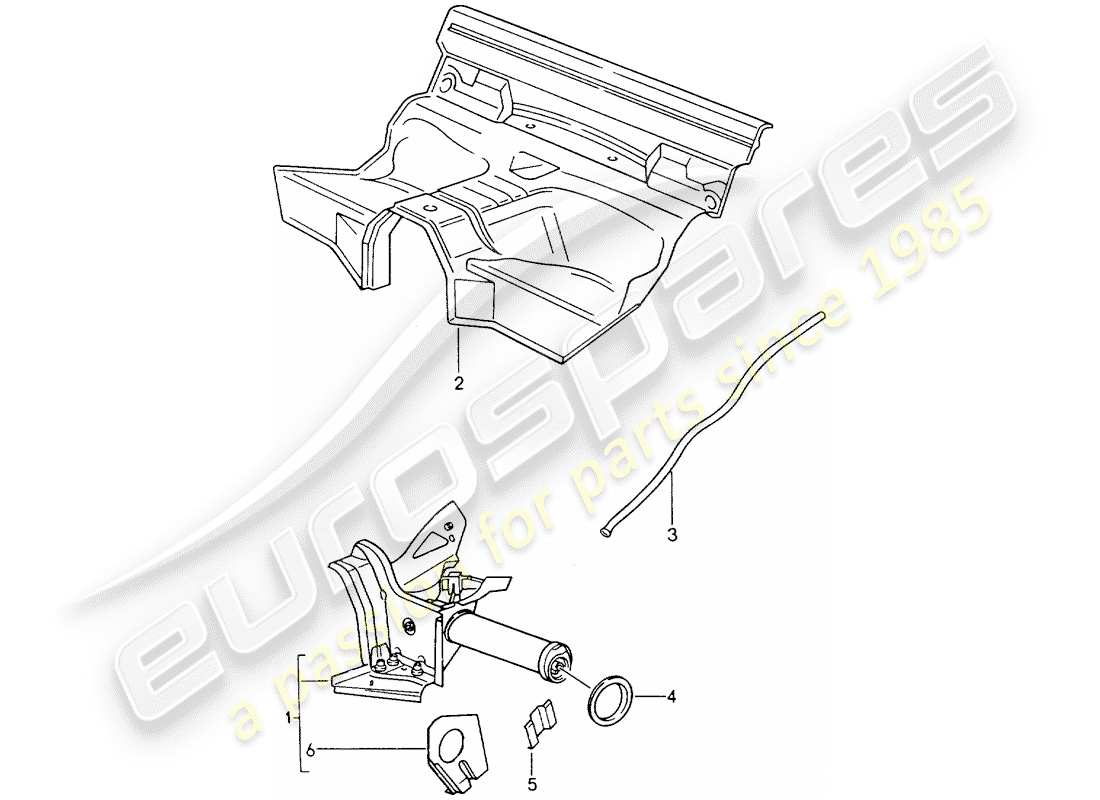 porsche 964 (1990) rear axle cross tube part diagram