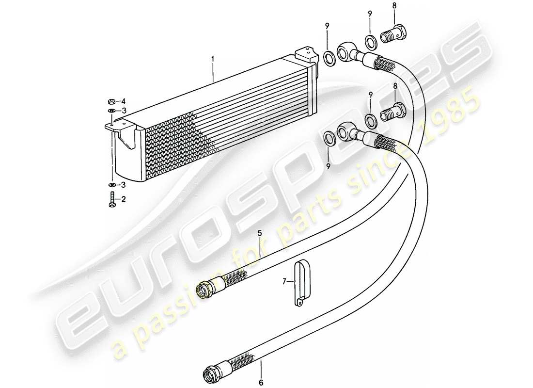 porsche 911 (1989) special model - flatnose design - oil cooler - d - mj 1988>> part diagram