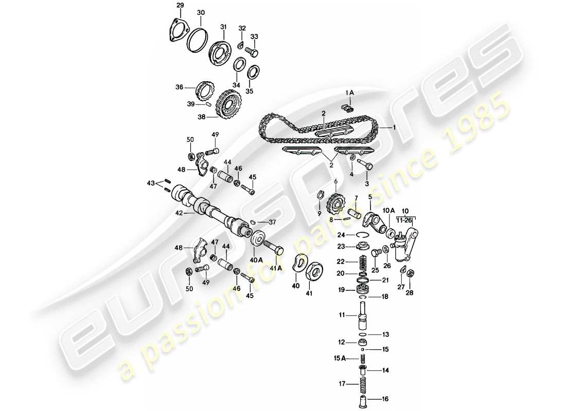 porsche 1979 (911) valve control parts diagram