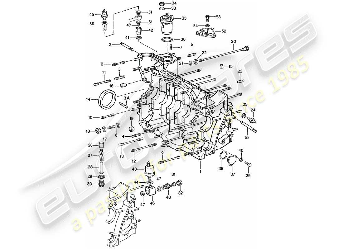 porsche 911 (1987) crankcase - repair set for maintenance - see illustration: part diagram