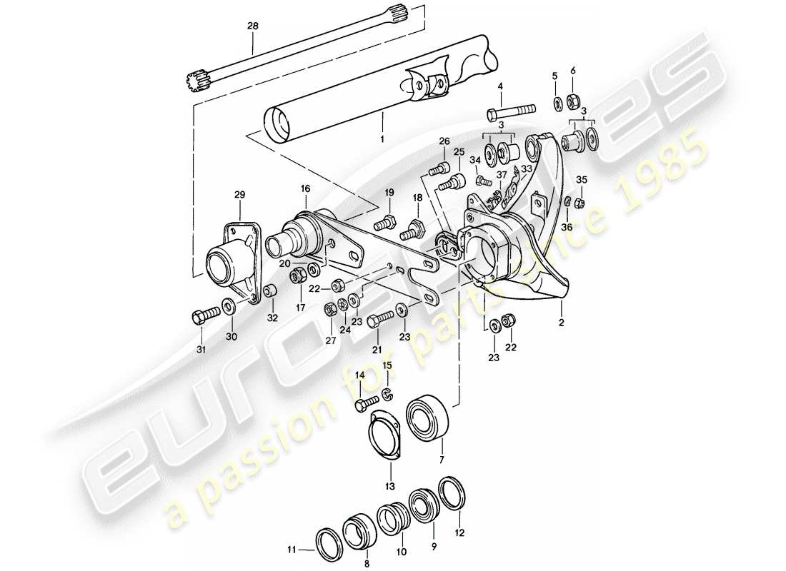 porsche 1989 (911) rear axle parts diagram