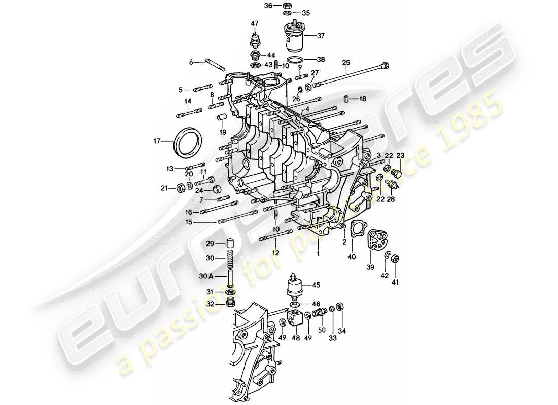 porsche 911 (1983) crankcase part diagram