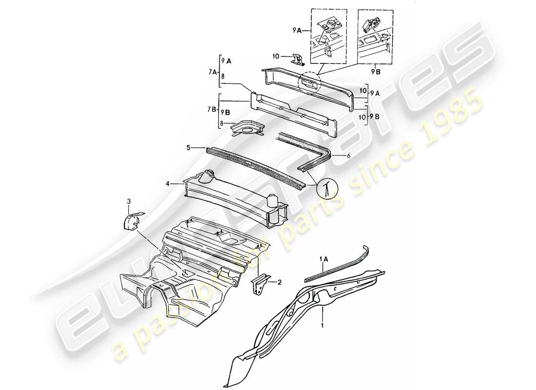 porsche 964 (1990) frame part diagram