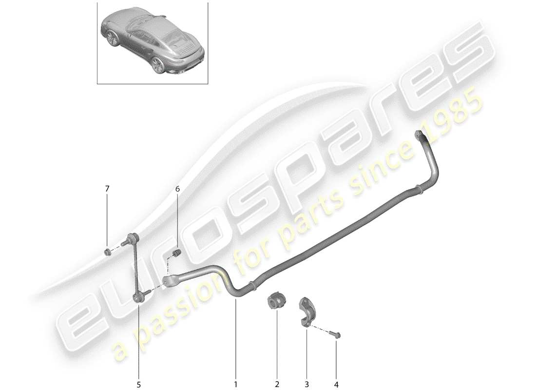 porsche 991 t/gt2rs stabilizer part diagram