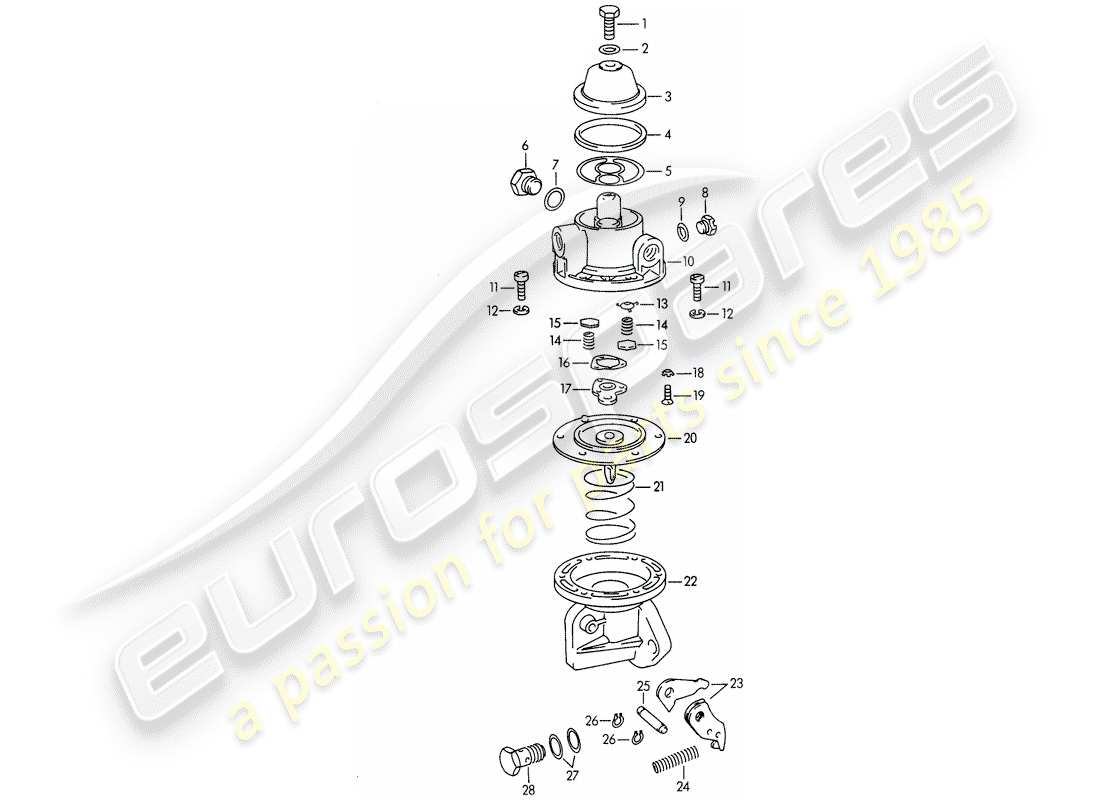 porsche 356b/356c (1961) single parts - for - fuel pump part diagram