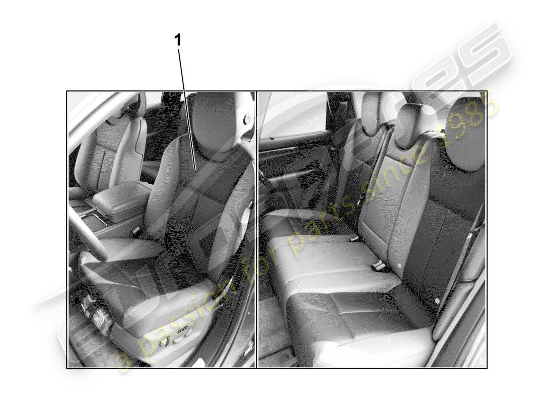 porsche tequipment cayenne (2009) seat cover part diagram