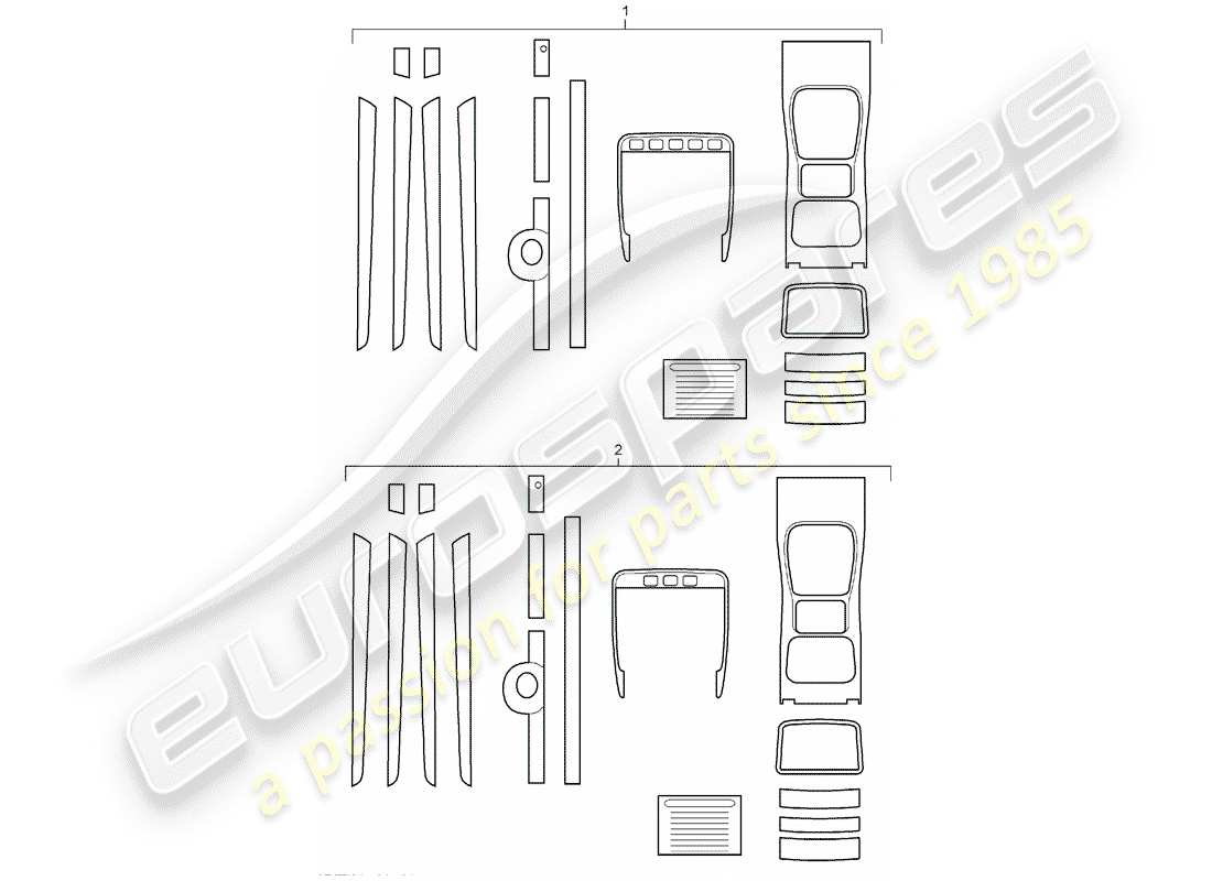 porsche tequipment cayenne (2014) 1 set trim moldings for part diagram