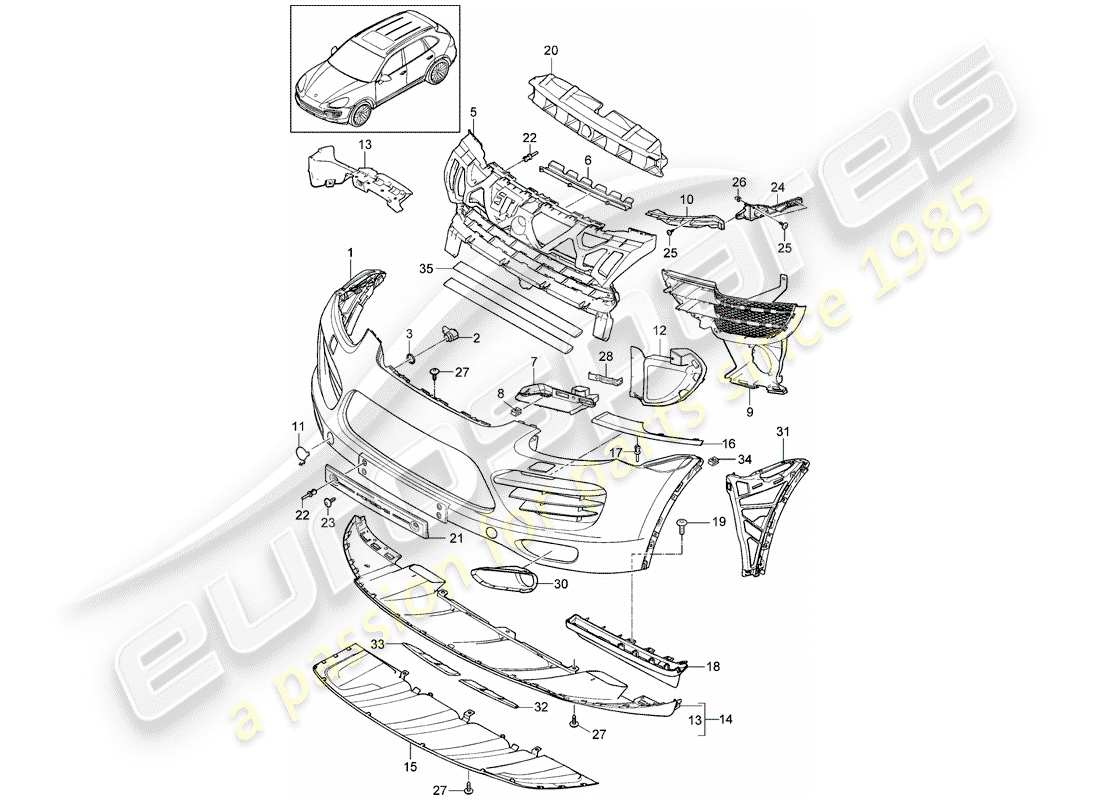 porsche cayenne e2 (2011) lining parts diagram
