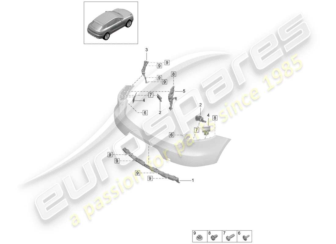 porsche macan (2020) fasteners part diagram