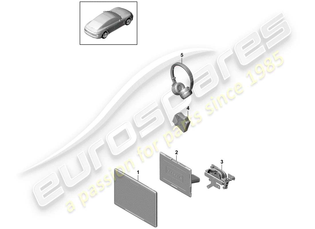 porsche panamera 971 (2019) rear seat entertainment system parts diagram