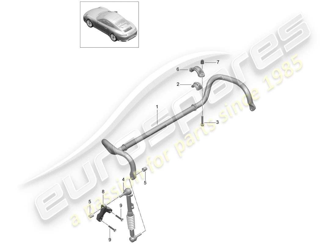 porsche 991 gen. 2 (2019) stabilizer part diagram