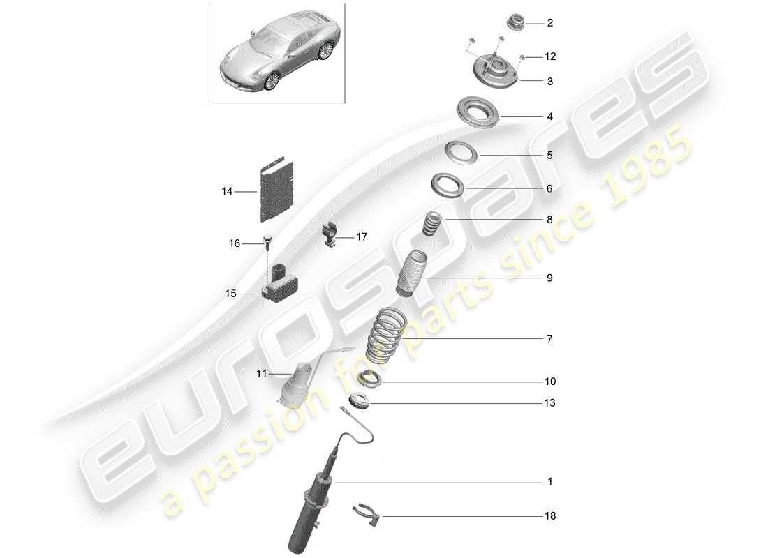 porsche 991 gen. 2 (2019) suspension part diagram