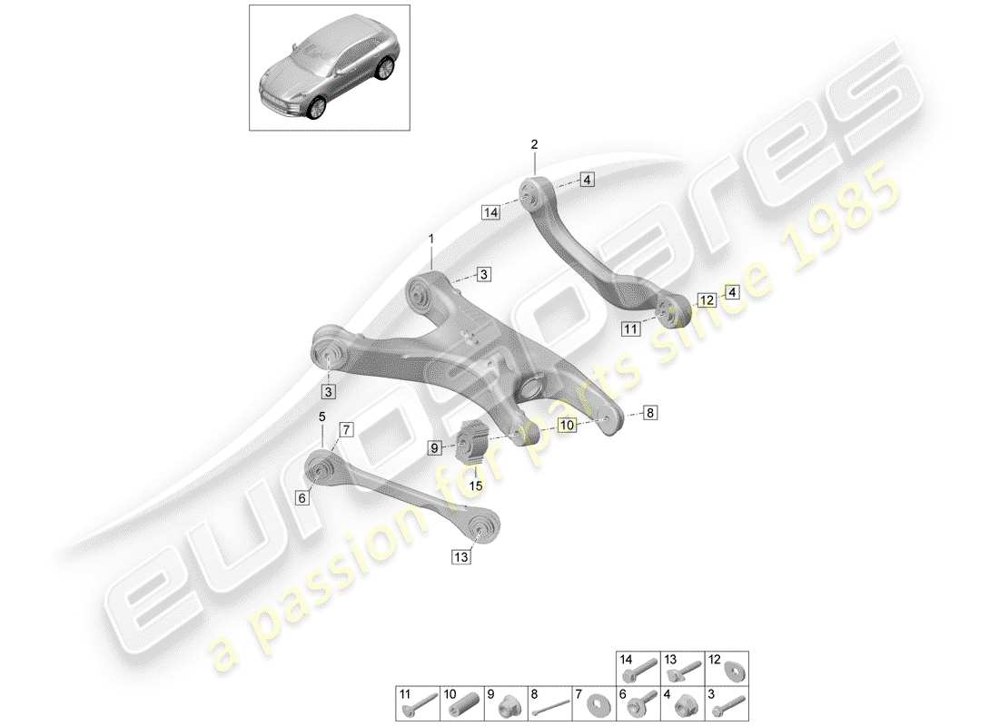 porsche macan (2020) track control arm part diagram