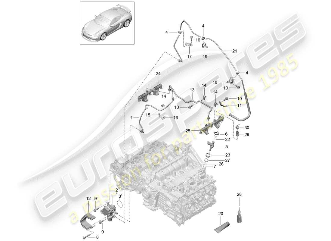 porsche 2016 fuel collection pipe part diagram