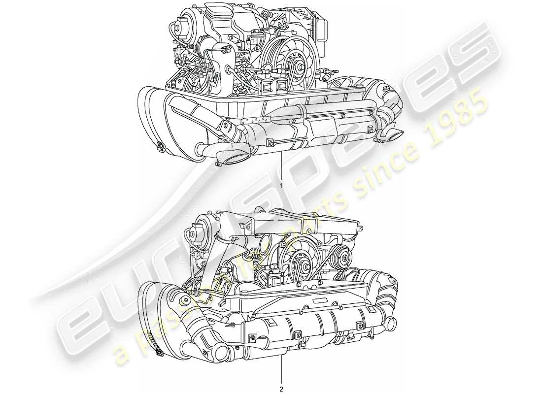 porsche replacement catalogue (1975) long block part diagram