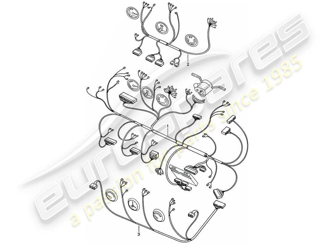 porsche 924 (1976) wiring harnesses parts diagram