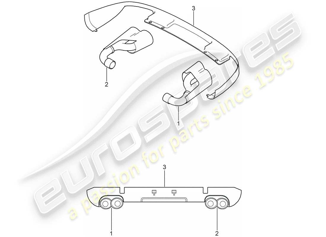 porsche tequipment cayenne (2010) tailpipe part diagram