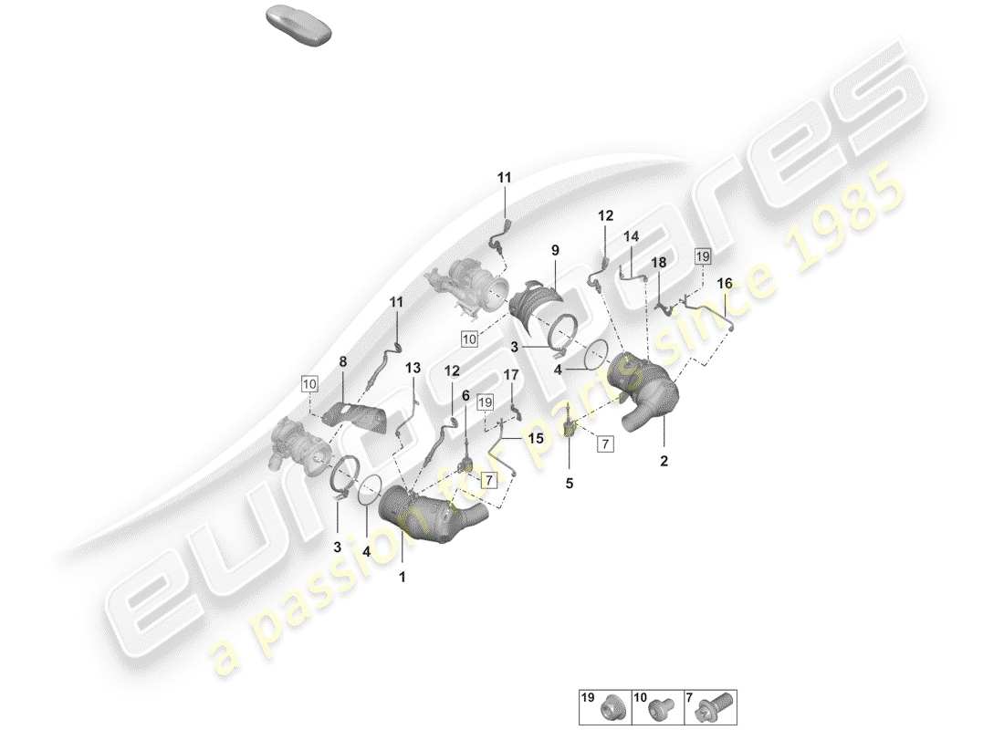 porsche 992 (2020) catalyst part diagram