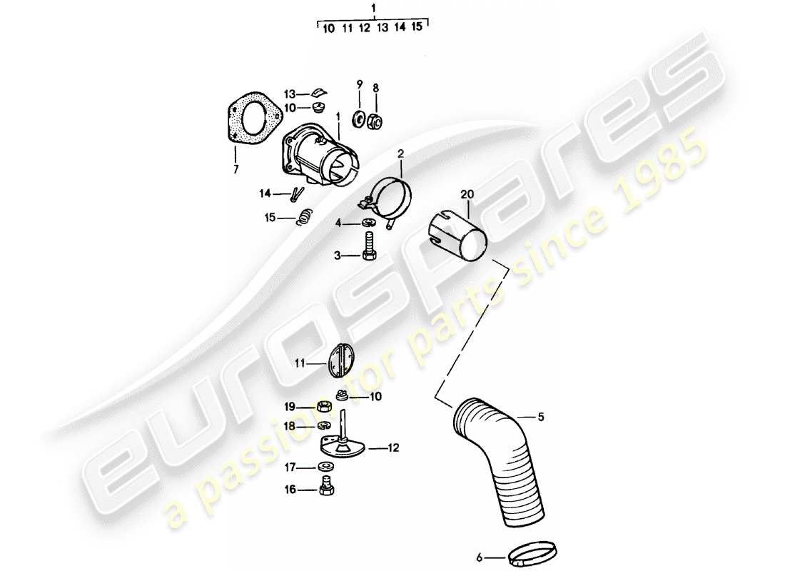 porsche 911 (1983) heating air supply parts diagram