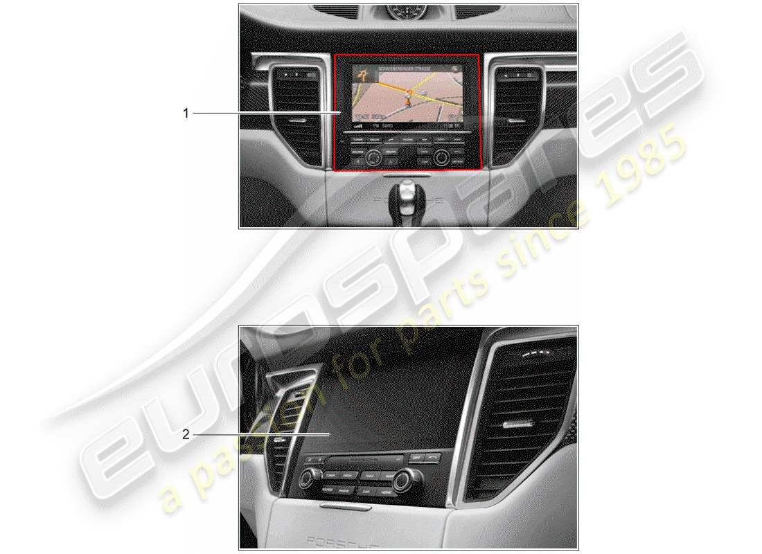 porsche tequipment macan (2019) navigation system part diagram