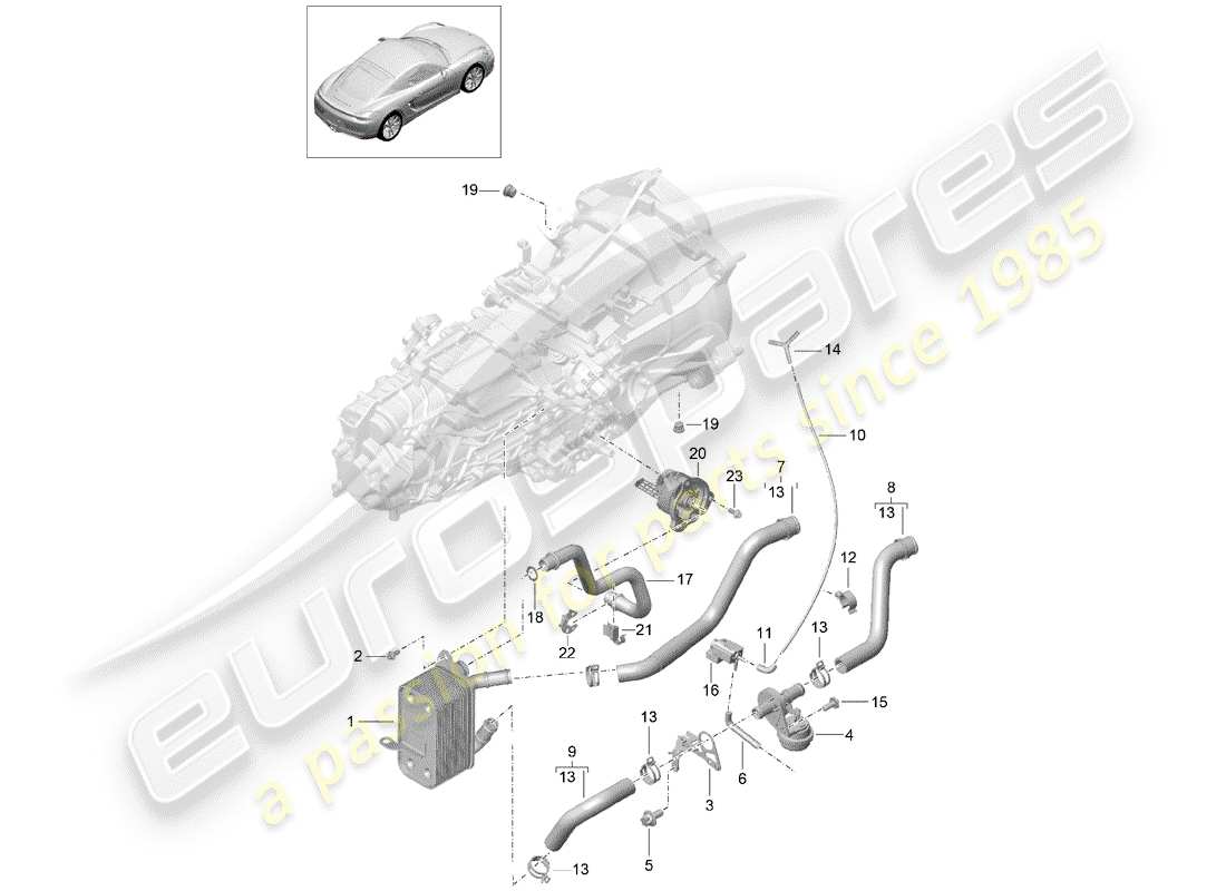 porsche cayman 981 (2014) manual gearbox parts diagram