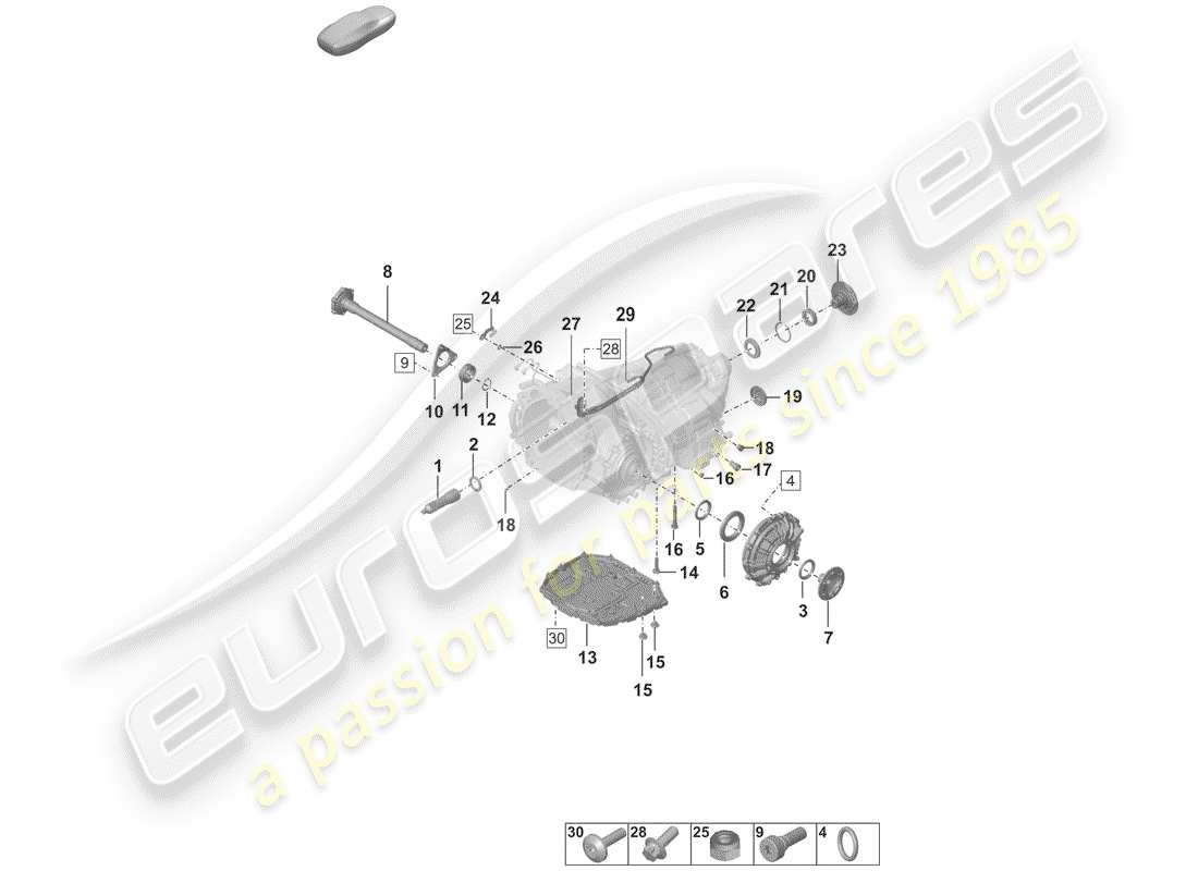 porsche 2020 8-speed dual clutch gearbox parts diagram