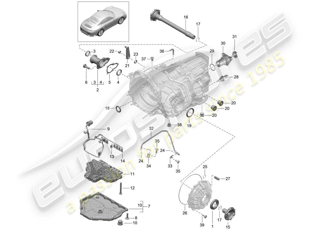 porsche 991 gen. 2 (2019) - pdk - part diagram