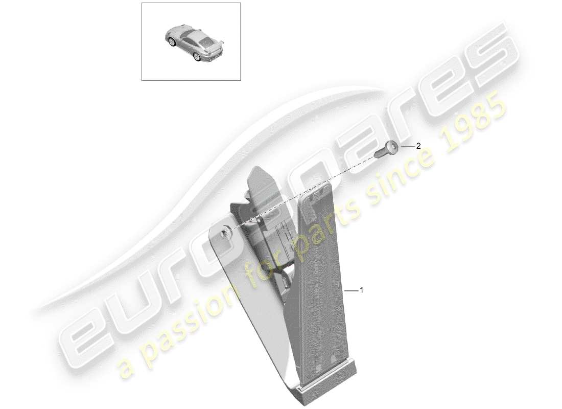 porsche 991 turbo (2020) brake and acc. pedal assembly parts diagram
