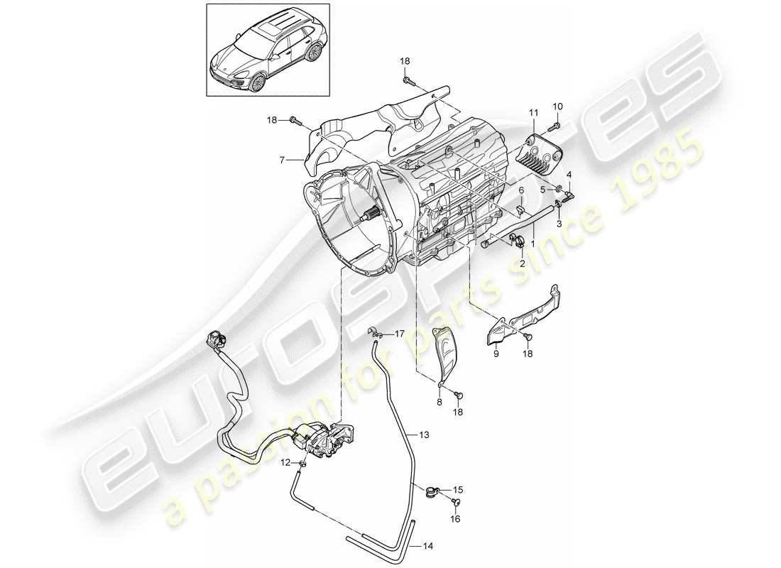 porsche cayenne e2 (2013) 8-speed automatic gearbox part diagram