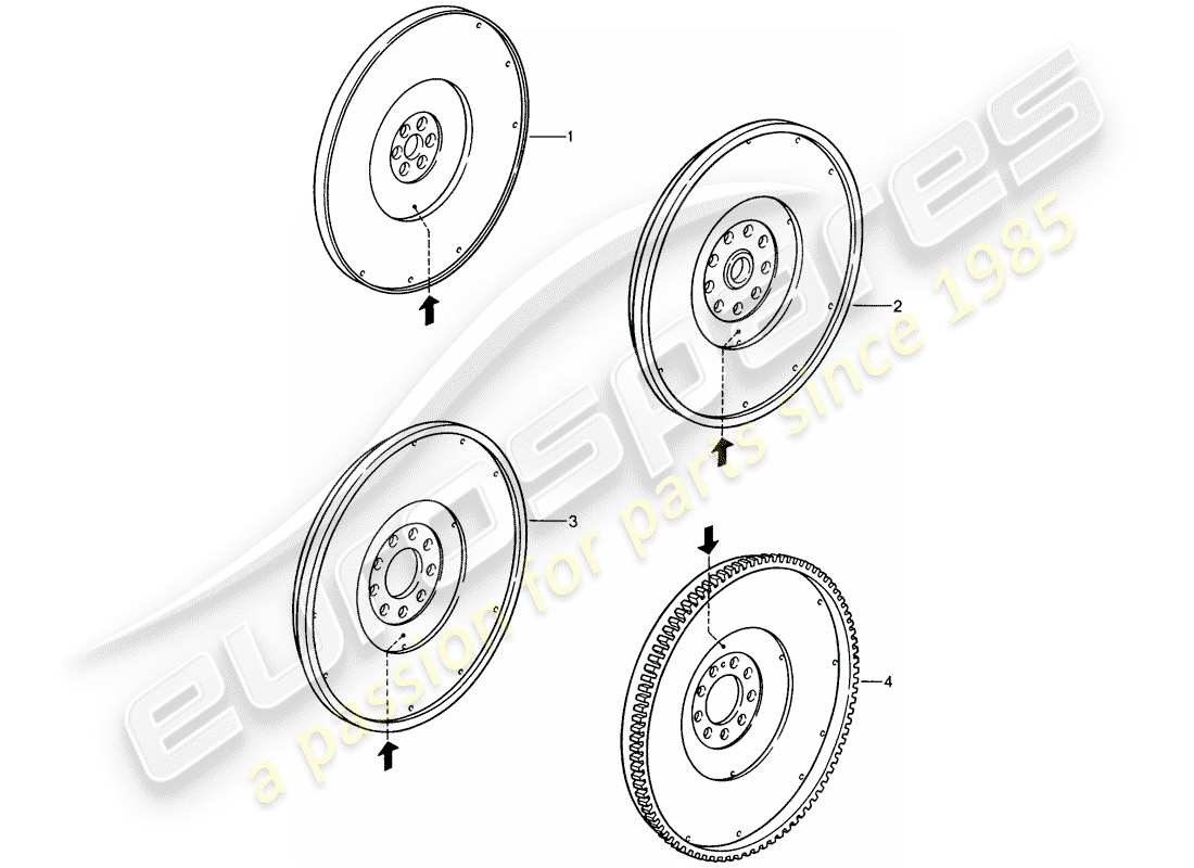 porsche replacement catalogue (2006) flywheel parts diagram