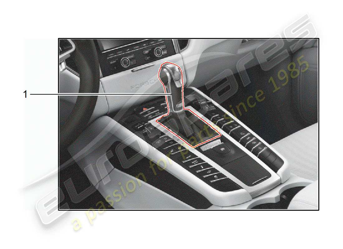 porsche tequipment macan (2015) selector lever parts diagram