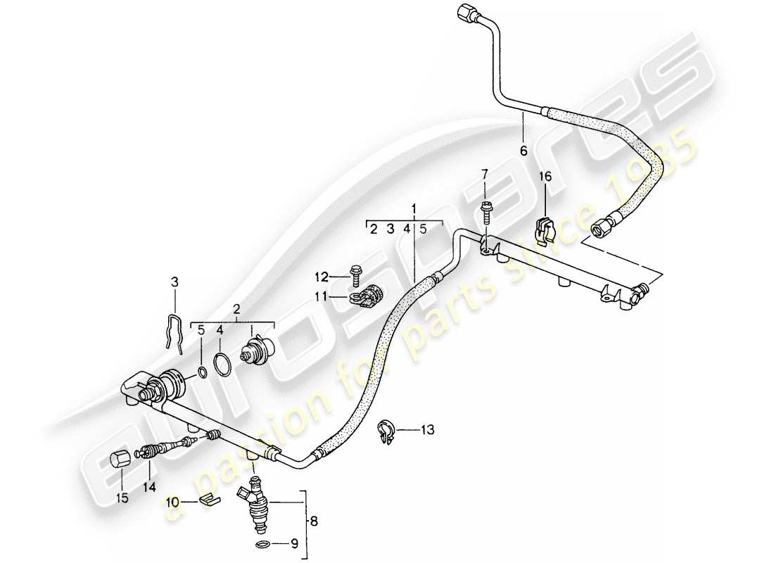 porsche 993 (1995) l-jetronic - lines part diagram