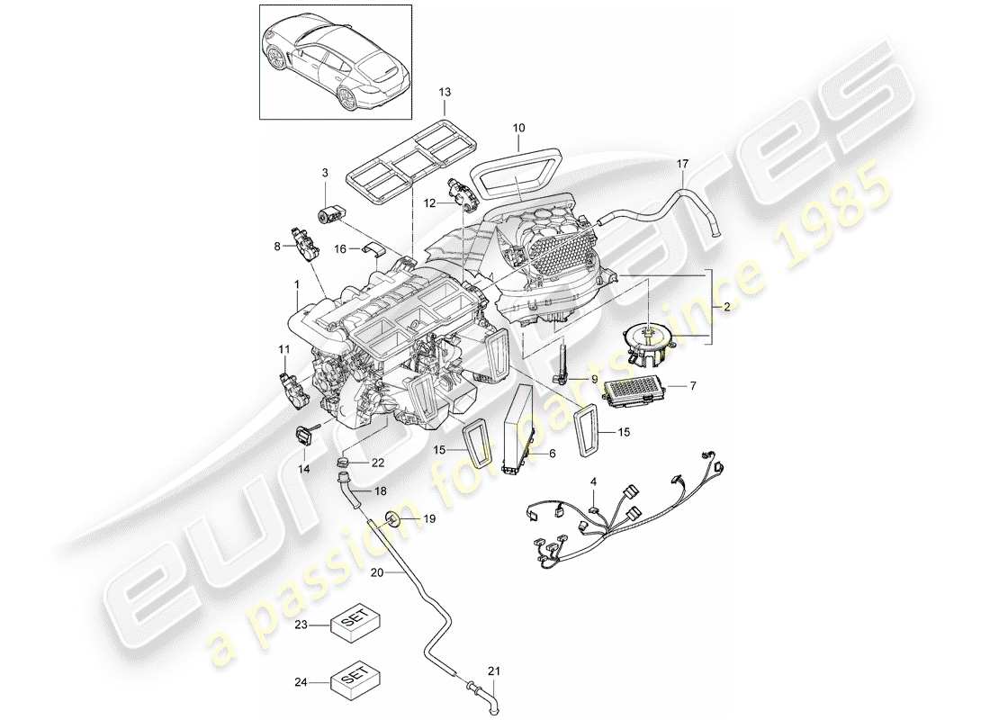 porsche panamera 970 (2016) air conditioner part diagram