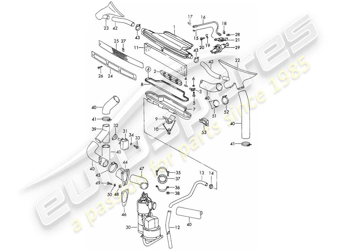 porsche 911/912 (1967) ventilation - heater - d >> - mj 1968 part diagram