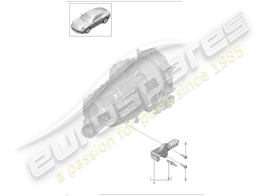 porsche 991 gen. 2 (2020) clutch slave cylinder part diagram