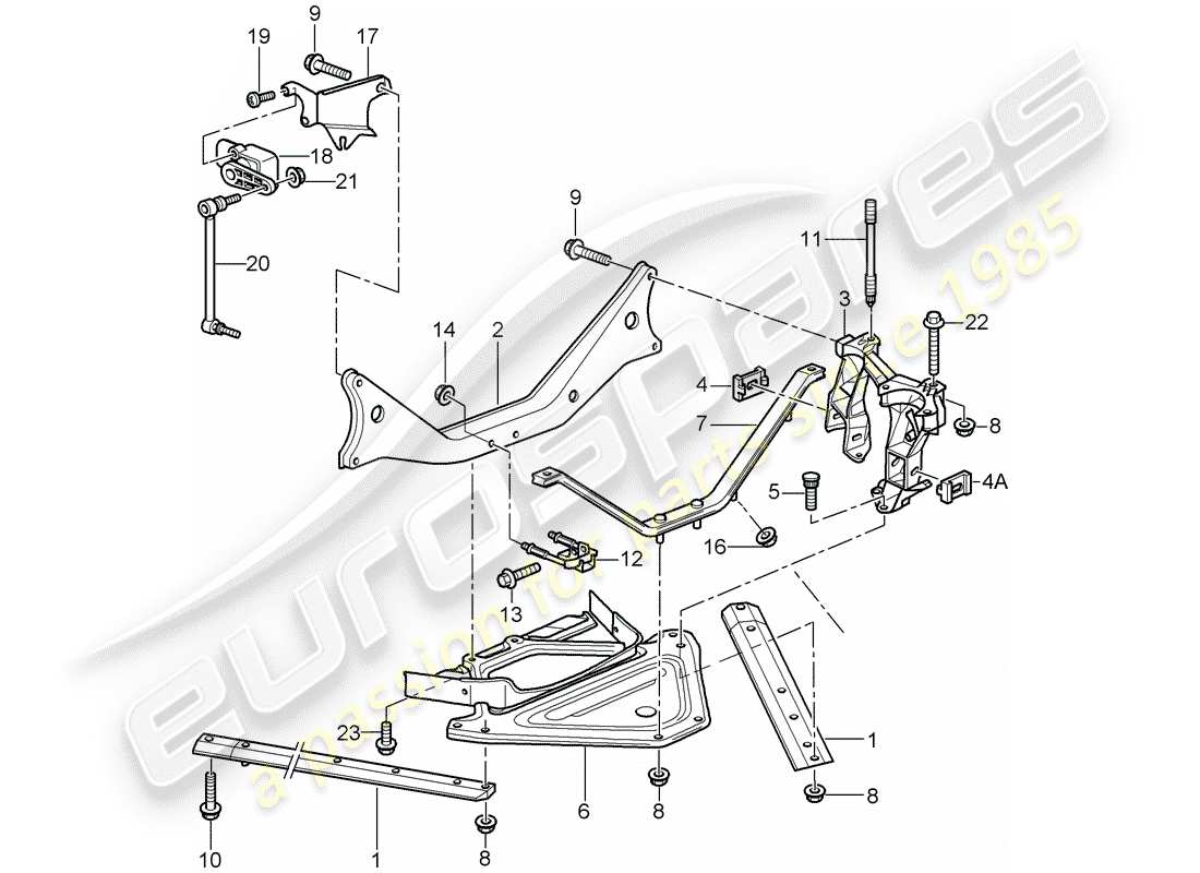 porsche cayman 987 (2006) rear axle part diagram