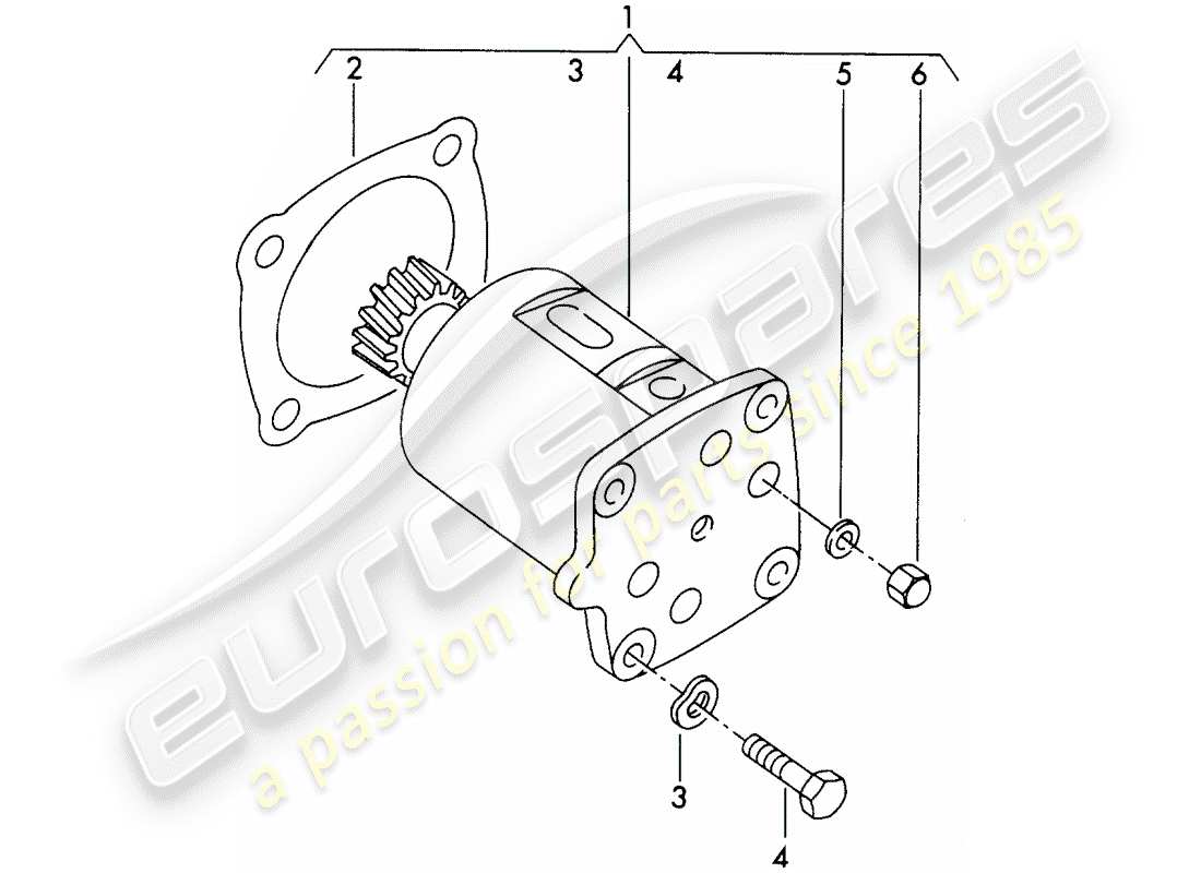 porsche 356b/356c (1960) oil pump part diagram