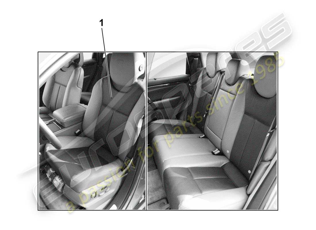 porsche tequipment cayenne (2020) seat cover parts diagram