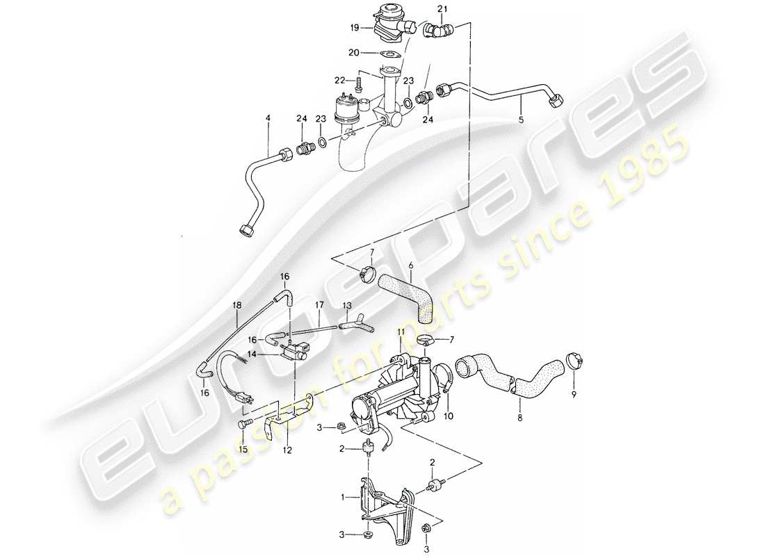 porsche 993 (1995) air injection part diagram