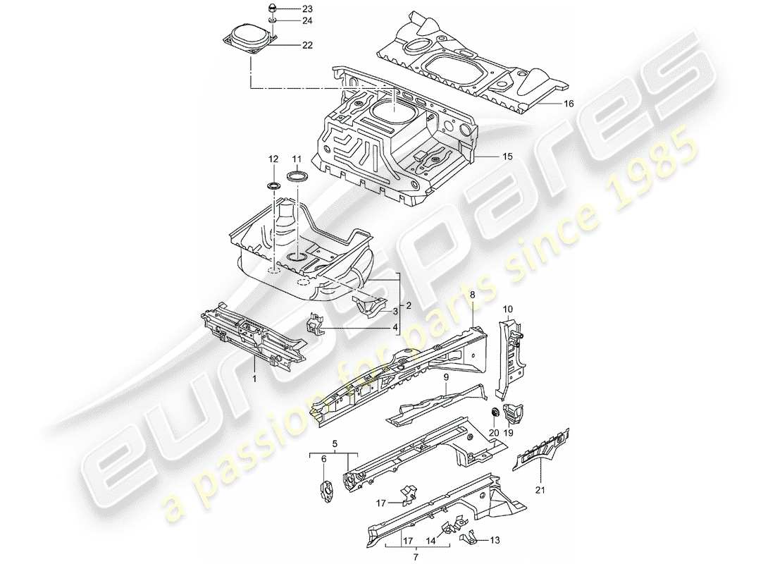 porsche 996 gt3 (2002) front end - single parts parts diagram