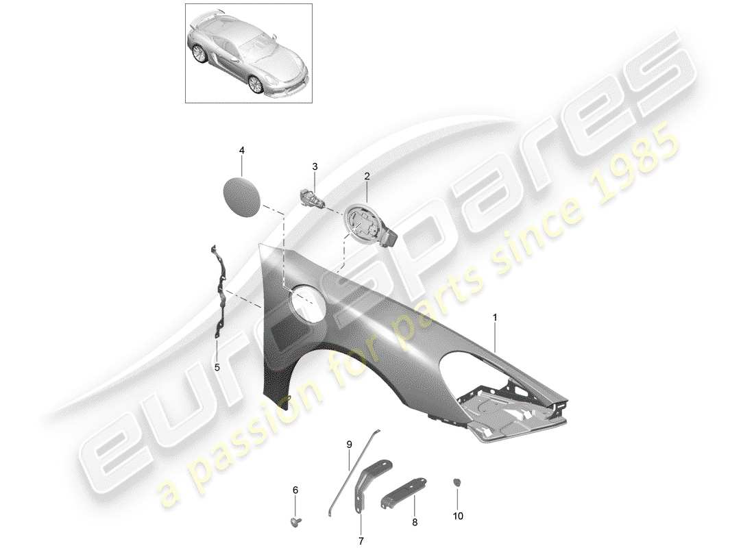 porsche 2016 fender part diagram