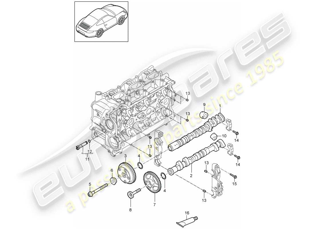 porsche 997 gen. 2 (2012) camshaft parts diagram