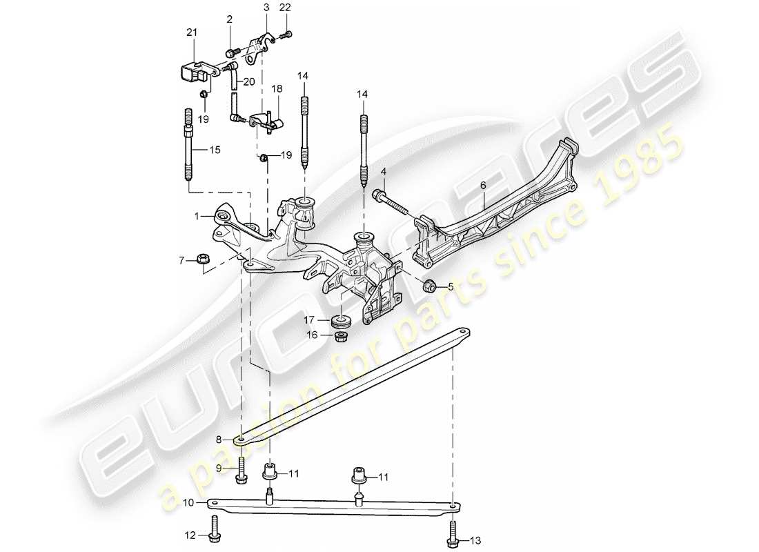 porsche 996 gt3 (2004) rear axle - side panel - bracket part diagram