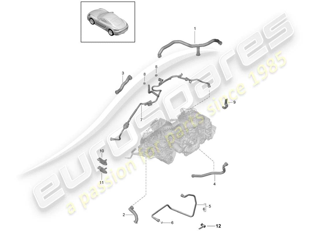 porsche 718 cayman (2019) crankcase parts diagram