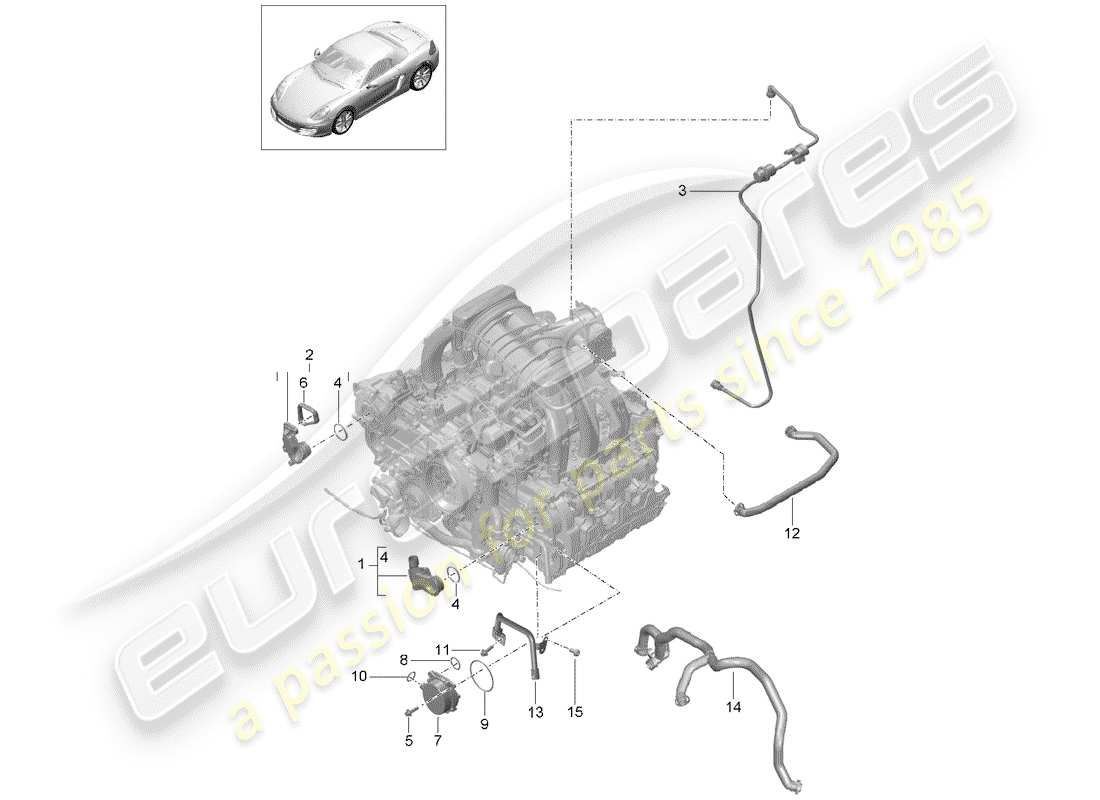 porsche boxster 981 (2013) crankcase parts diagram