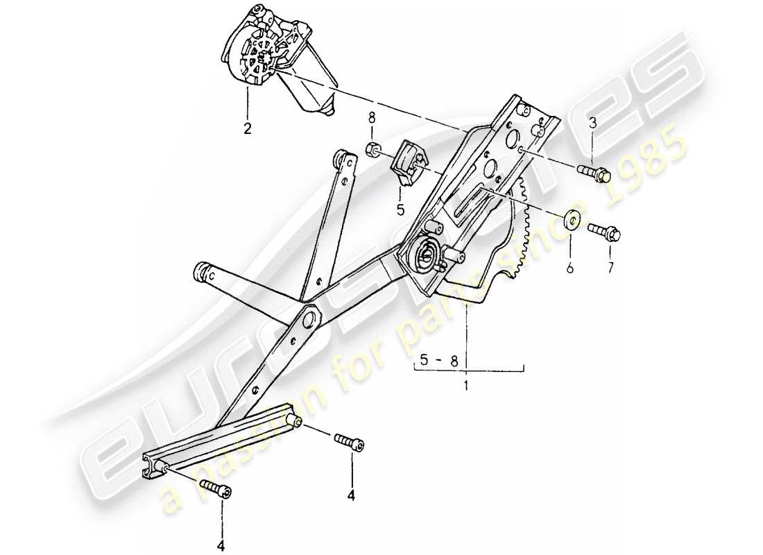 porsche 964 (1990) window regulator - electric part diagram